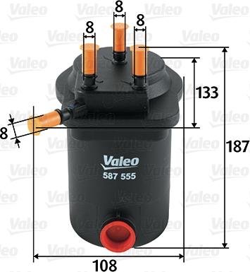 Valeo 587555 - Degvielas filtrs www.autospares.lv