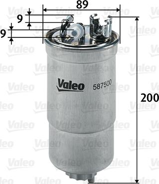 Valeo 587500 - Degvielas filtrs www.autospares.lv