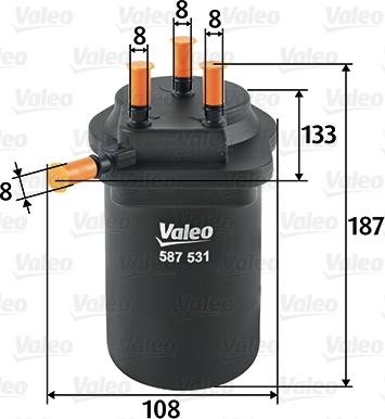 Valeo 587531 - Degvielas filtrs www.autospares.lv