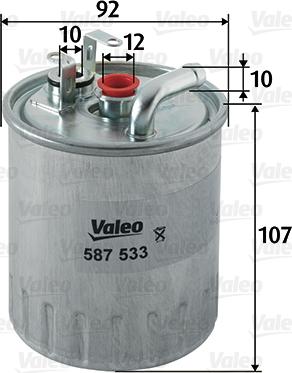 Valeo 587533 - Degvielas filtrs www.autospares.lv