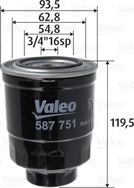Valeo 587751 - Degvielas filtrs www.autospares.lv