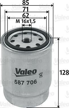 Valeo 587706 - Degvielas filtrs www.autospares.lv