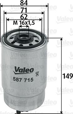 Valeo 587715 - Degvielas filtrs www.autospares.lv