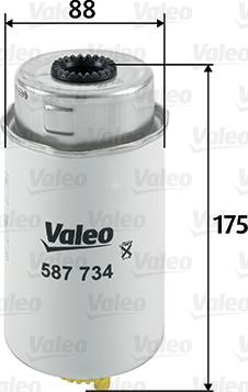 Valeo 587734 - Degvielas filtrs www.autospares.lv