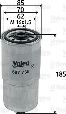 Valeo 587736 - Degvielas filtrs www.autospares.lv