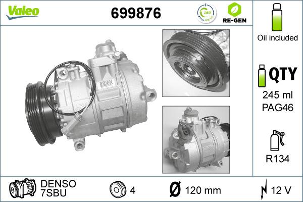 Valeo 699876 - Kompresors, Gaisa kond. sistēma www.autospares.lv