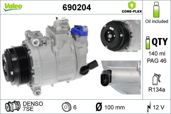 Valeo 690204 - Kompresors, Gaisa kond. sistēma www.autospares.lv