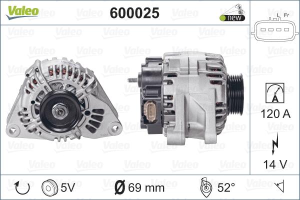 Valeo 600025 - Ģenerators www.autospares.lv