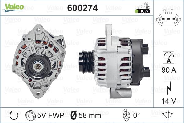 Valeo 600274 - Ģenerators www.autospares.lv