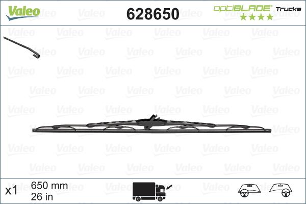 Valeo 628650 - Stikla tīrītāja slotiņa www.autospares.lv