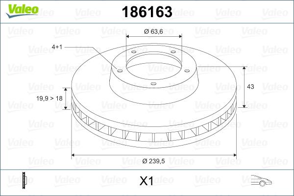 Valeo 186163 - Bremžu diski www.autospares.lv