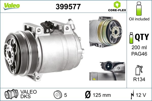 Valeo 399577 - Kompresors, Gaisa kond. sistēma www.autospares.lv