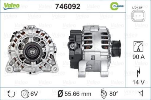 Valeo 746092 - Ģenerators www.autospares.lv