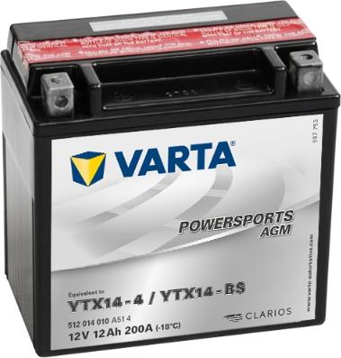 Varta 512014010A514 - Startera akumulatoru baterija www.autospares.lv
