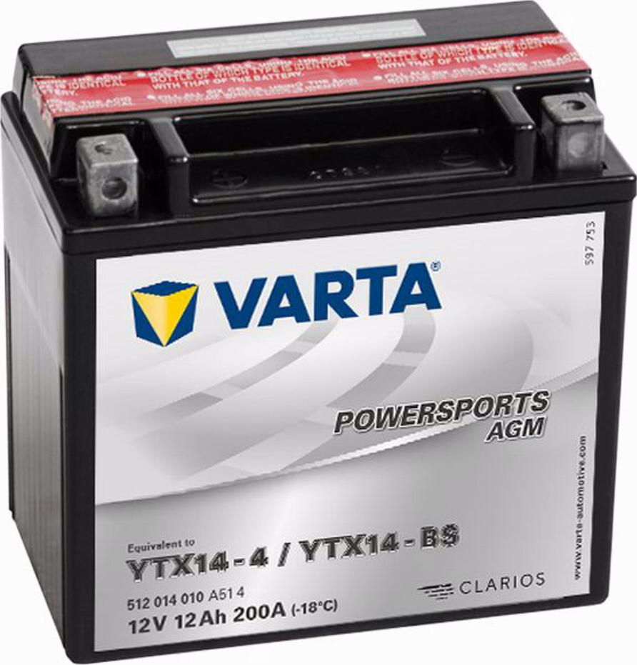 Varta 512014010 - Startera akumulatoru baterija www.autospares.lv