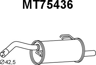 Veneporte MT75436 - Izplūdes gāzu trokšņa slāpētājs (pēdējais) www.autospares.lv