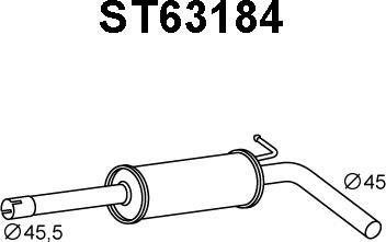 Veneporte ST63184 - Vidējais izpl. gāzu trokšņa slāpētājs www.autospares.lv