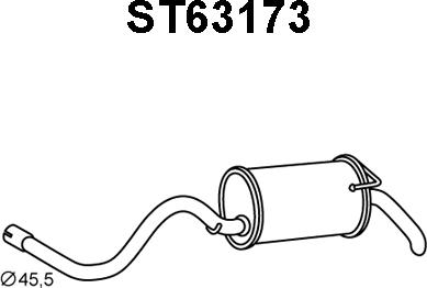 Veneporte ST63173 - Izplūdes gāzu trokšņa slāpētājs (pēdējais) www.autospares.lv