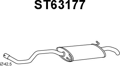 Veneporte ST63177 - Izplūdes gāzu trokšņa slāpētājs (pēdējais) www.autospares.lv