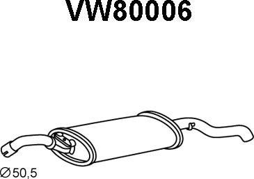 Veneporte VW80006 - Izplūdes gāzu trokšņa slāpētājs (pēdējais) www.autospares.lv