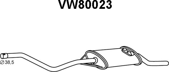 Veneporte VW80023 - Izplūdes gāzu trokšņa slāpētājs (pēdējais) www.autospares.lv