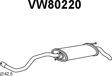 Veneporte VW80220 - Izplūdes gāzu trokšņa slāpētājs (pēdējais) www.autospares.lv