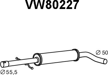 Veneporte VW80227 - Vidējais izpl. gāzu trokšņa slāpētājs www.autospares.lv