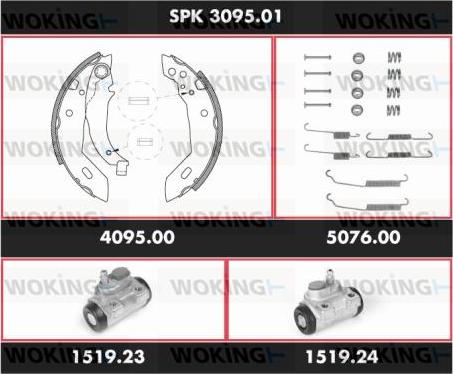 Woking SPK 3095.01 - Bremžu loku komplekts www.autospares.lv