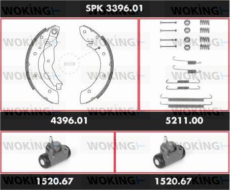 Woking SPK 3396.01 - Bremžu loku komplekts www.autospares.lv