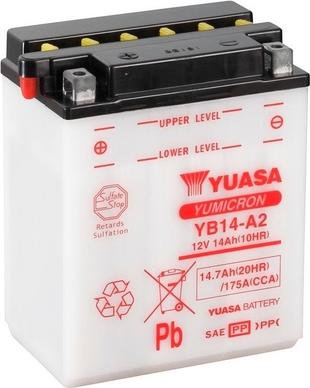 Yuasa YB14-A2 - Startera akumulatoru baterija www.autospares.lv