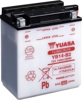 Yuasa YB14-B2 - Startera akumulatoru baterija www.autospares.lv