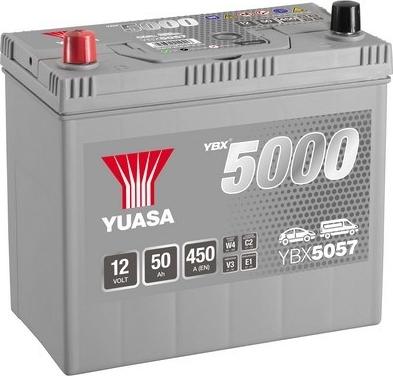 Yuasa YBX5057 - Startera akumulatoru baterija www.autospares.lv