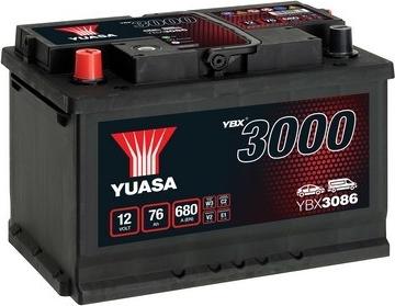 Yuasa YBX3086 - Startera akumulatoru baterija www.autospares.lv