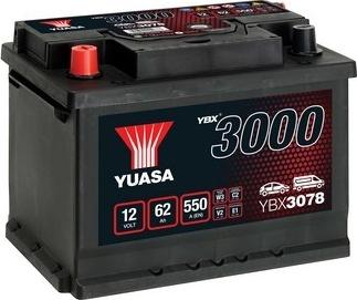 Yuasa YBX3078 - Startera akumulatoru baterija www.autospares.lv