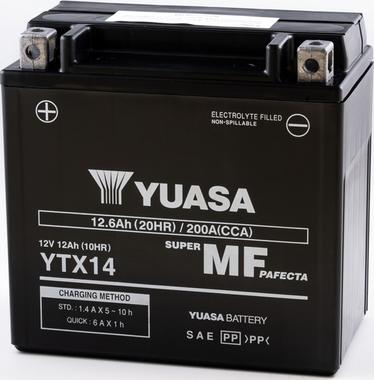 Yuasa YTX14 - Startera akumulatoru baterija www.autospares.lv