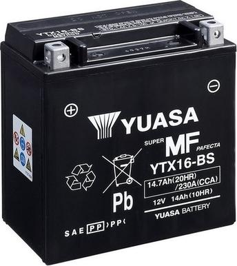 Yuasa YTX16-BS - Startera akumulatoru baterija www.autospares.lv