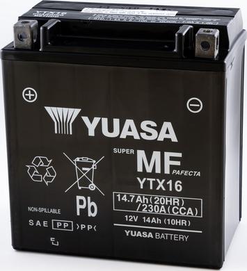 Yuasa YTX16 - Startera akumulatoru baterija www.autospares.lv