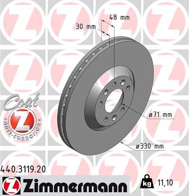Zimmermann 440.3119.20 - Bremžu diski www.autospares.lv