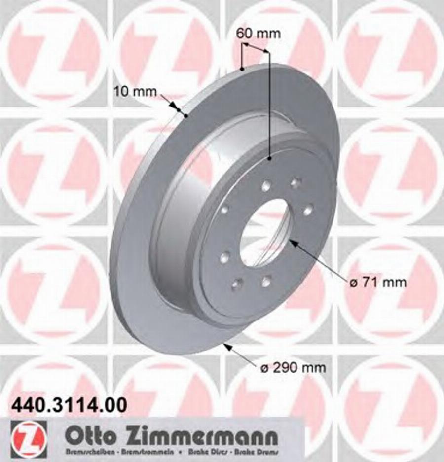 Zimmermann 440.3114.00 - Bremžu diski www.autospares.lv