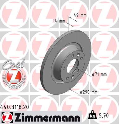 Zimmermann 440.3118.20 - Bremžu diski www.autospares.lv
