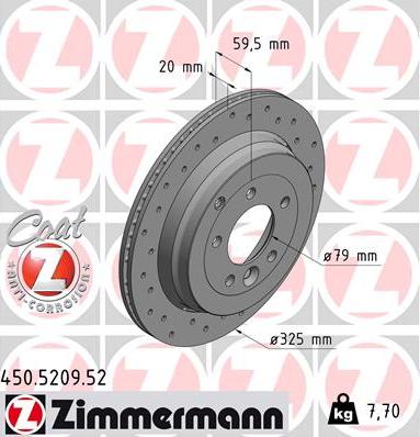 Zimmermann 450.5209.52 - Bremžu diski www.autospares.lv