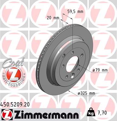 Zimmermann 450.5209.20 - Bremžu diski www.autospares.lv