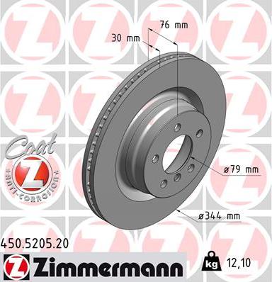 Zimmermann 450.5205.20 - Bremžu diski www.autospares.lv