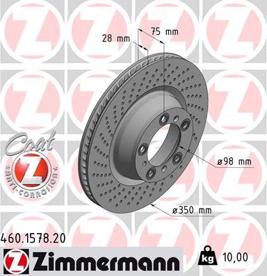 Zimmermann 460.1578.20 - Bremžu diski www.autospares.lv