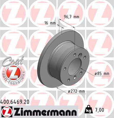 Zimmermann 400.6469.20 - Bremžu diski www.autospares.lv