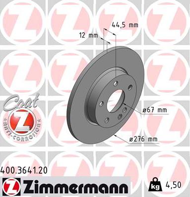 Zimmermann 400.3641.20 - Bremžu diski www.autospares.lv
