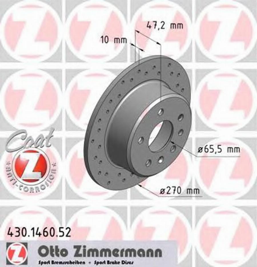 Zimmermann 430.1460.52 - Bremžu diski www.autospares.lv
