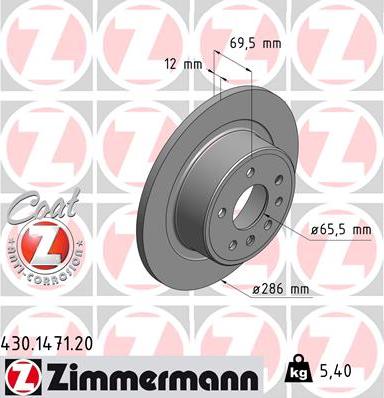 Zimmermann 430.1471.20 - Bremžu diski www.autospares.lv
