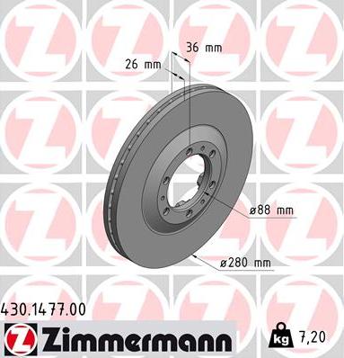 Zimmermann 430.1477.00 - Bremžu diski www.autospares.lv