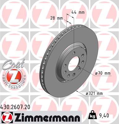 Zimmermann 430.2607.20 - Bremžu diski www.autospares.lv
